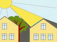 Die Solarmodule dürfen nicht durch Bäume oder höhere Gebäude abgeschattet werden.